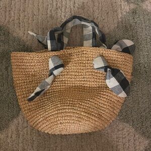 Loeffler Randall Hazel Gingham Straw Tote
